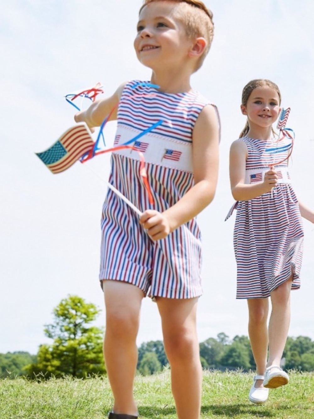 Edgehill Collection Red White and Blue Striped Kids One-Piece